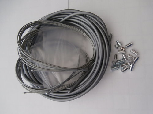 ensemble 6 m de gaine + 5 cables + 10 arrets de gaine + 5 serre cable pour motobecane