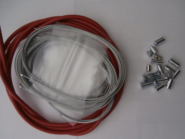 ensemble 6 m de gaine + 5 cables + 10 arrets de gaine + 5 serre cable pour motobecane